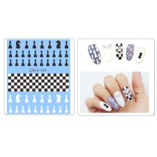 Samolepky na nehty NELLY  * potisk šachovými symboly